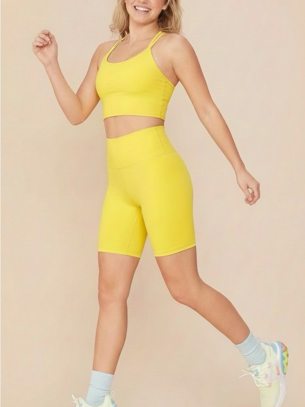 Women's Yellow Yoga or Exercise Wear. New never worn no tags. Very stretchy.